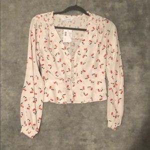 NWT Intermix Longsleeve Cherry Top